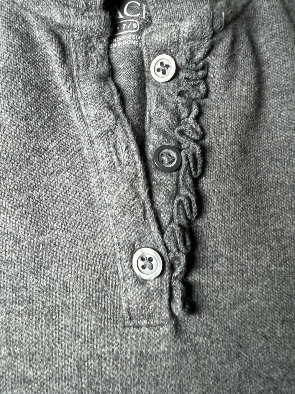 The Children's Place Girls Charcoal Gray Ruffle Polo Shirt Size M 7/8 Uniform